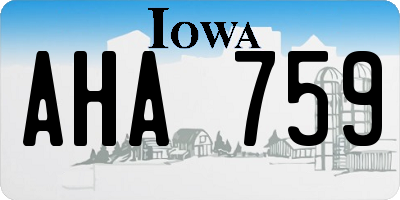 IA license plate AHA759
