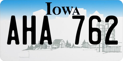 IA license plate AHA762