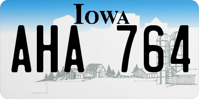IA license plate AHA764
