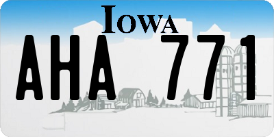 IA license plate AHA771