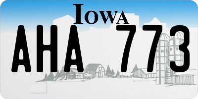 IA license plate AHA773