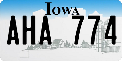 IA license plate AHA774