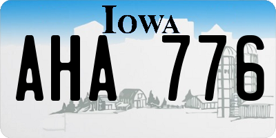 IA license plate AHA776