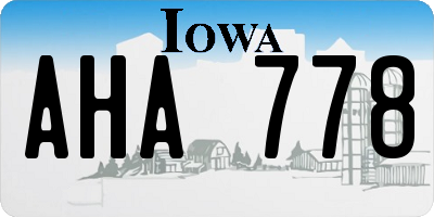 IA license plate AHA778