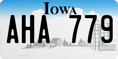 IA license plate AHA779
