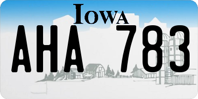 IA license plate AHA783