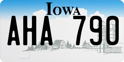 IA license plate AHA790