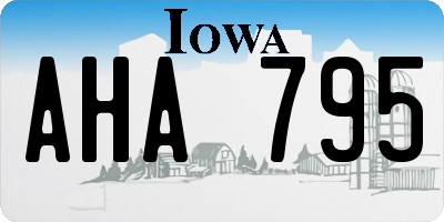 IA license plate AHA795