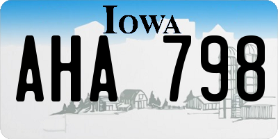 IA license plate AHA798