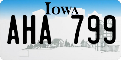 IA license plate AHA799