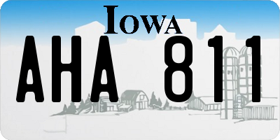 IA license plate AHA811