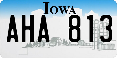 IA license plate AHA813