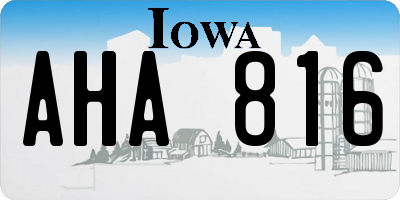 IA license plate AHA816