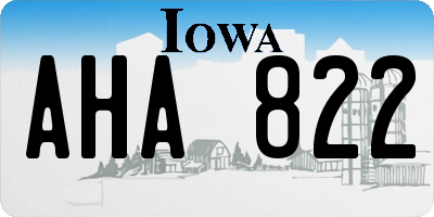 IA license plate AHA822