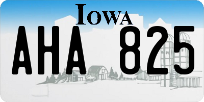 IA license plate AHA825