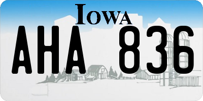 IA license plate AHA836