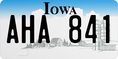 IA license plate AHA841