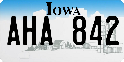 IA license plate AHA842