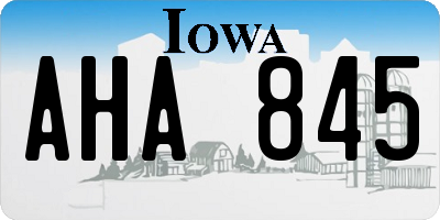 IA license plate AHA845