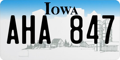 IA license plate AHA847