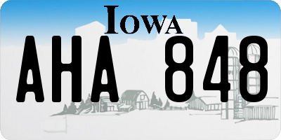 IA license plate AHA848