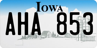 IA license plate AHA853