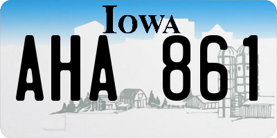 IA license plate AHA861