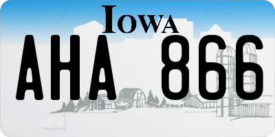 IA license plate AHA866
