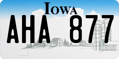 IA license plate AHA877