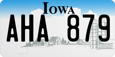 IA license plate AHA879