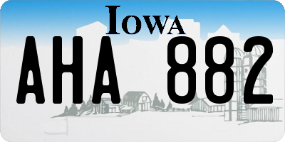 IA license plate AHA882