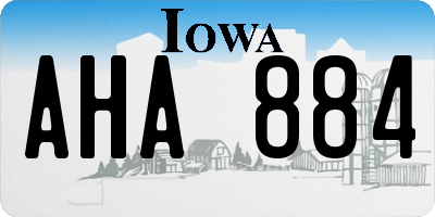 IA license plate AHA884