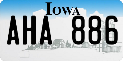 IA license plate AHA886