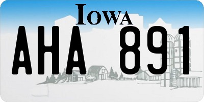 IA license plate AHA891