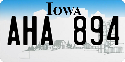 IA license plate AHA894