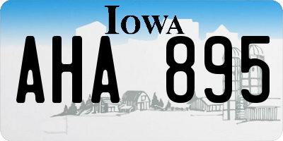 IA license plate AHA895