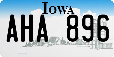 IA license plate AHA896