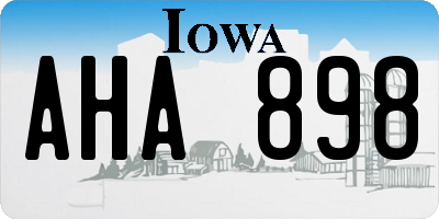 IA license plate AHA898