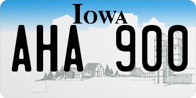 IA license plate AHA900