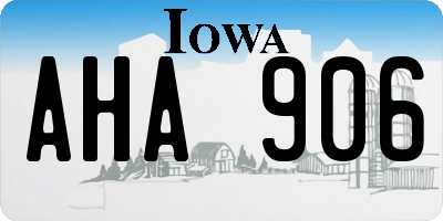 IA license plate AHA906