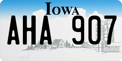 IA license plate AHA907