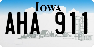 IA license plate AHA911