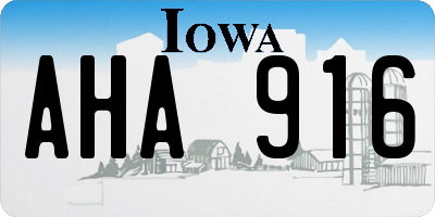 IA license plate AHA916