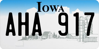 IA license plate AHA917