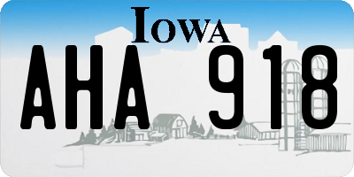 IA license plate AHA918