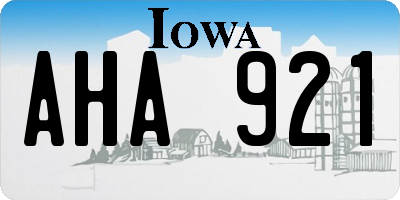 IA license plate AHA921
