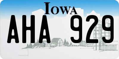 IA license plate AHA929