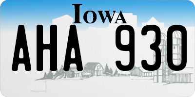 IA license plate AHA930