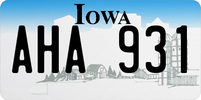 IA license plate AHA931