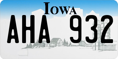 IA license plate AHA932